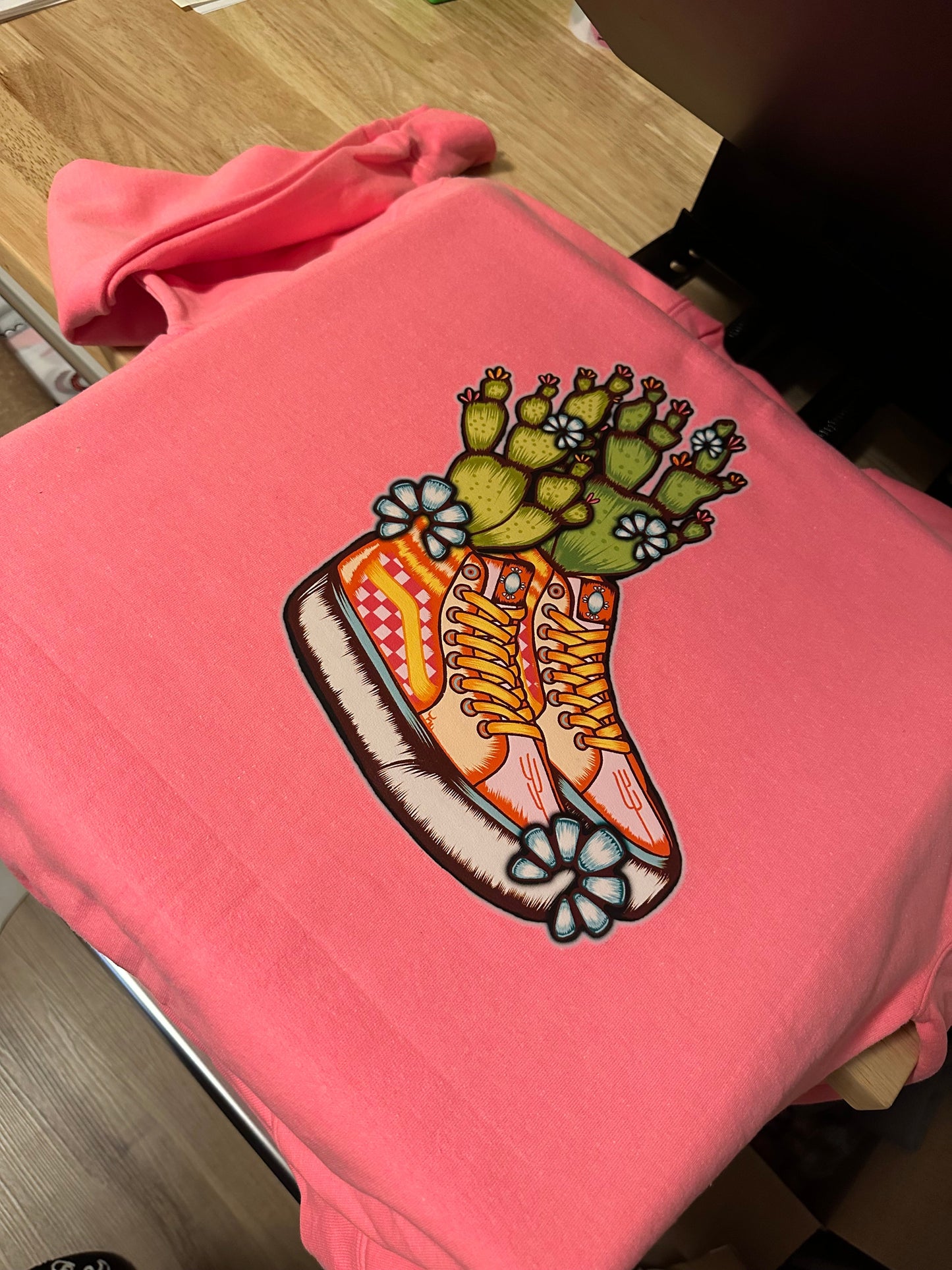 Hot Pink Desert Checkered shoes graphic