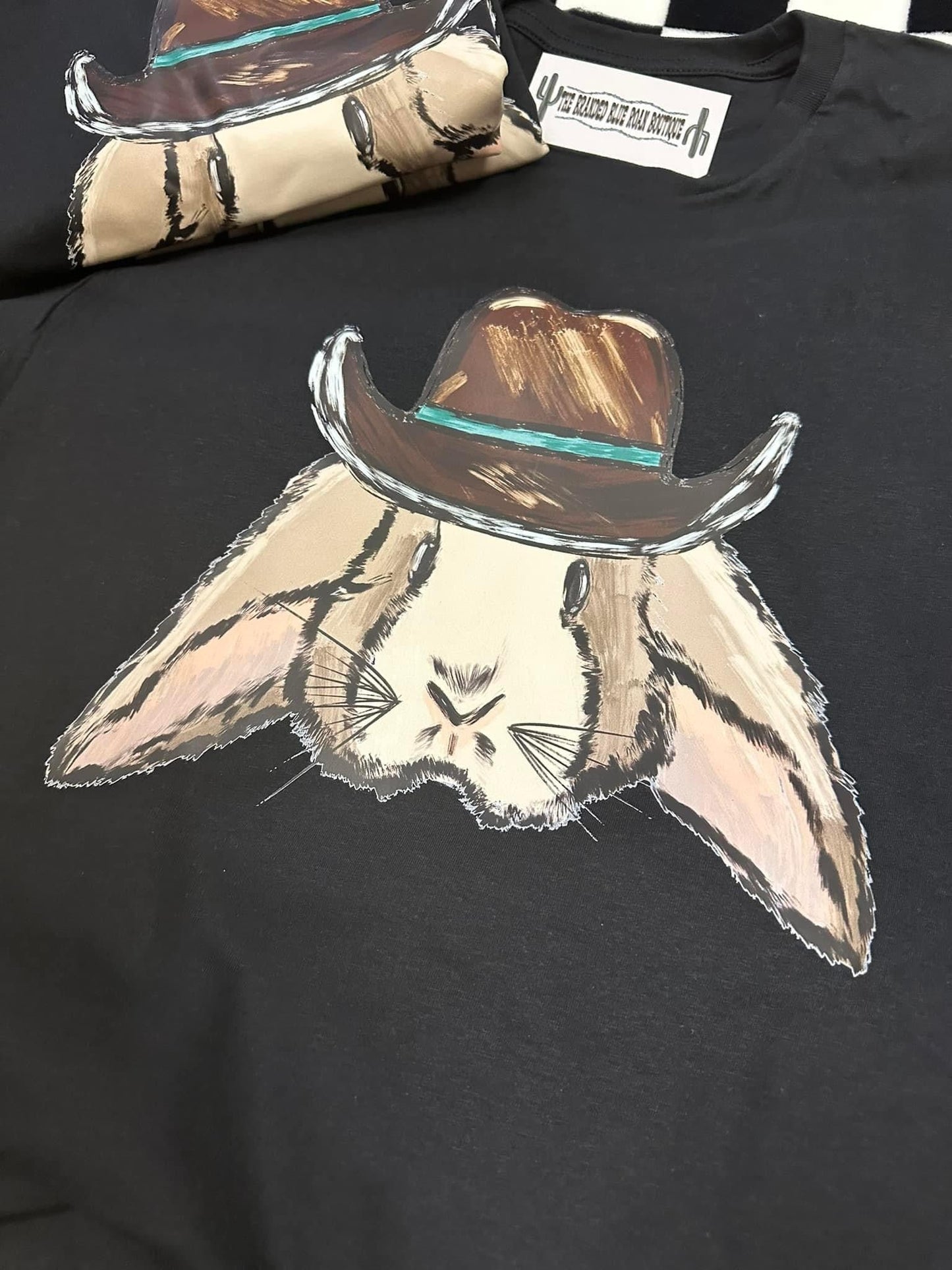 Western Bunny Cowboy Graphic Tee (dark)