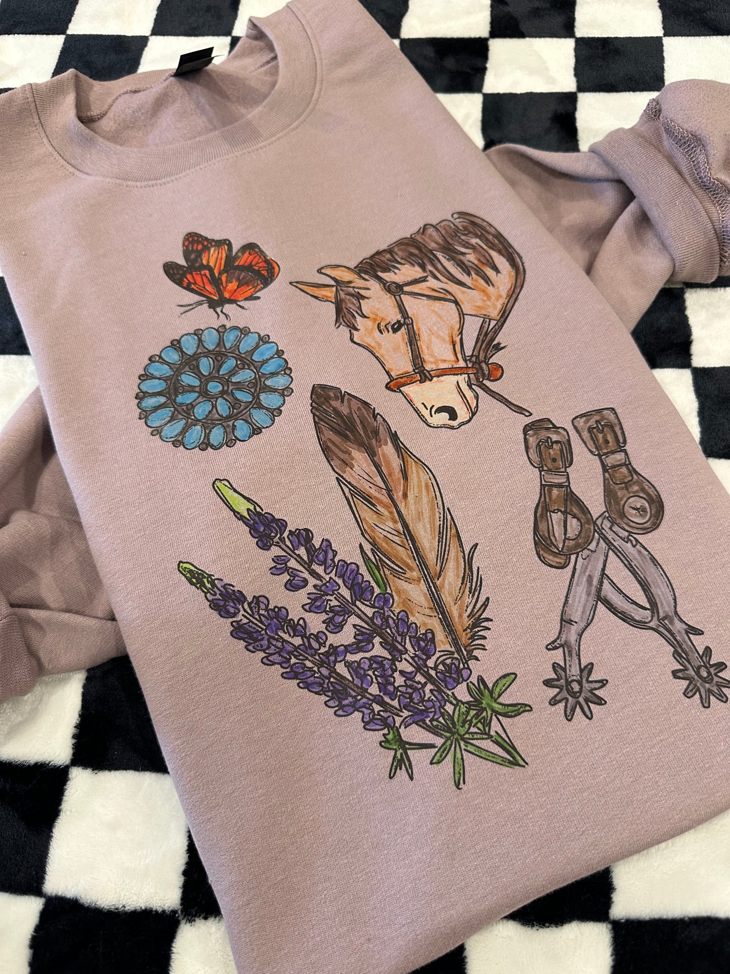 Wyoming Collage - Purple Crewneck