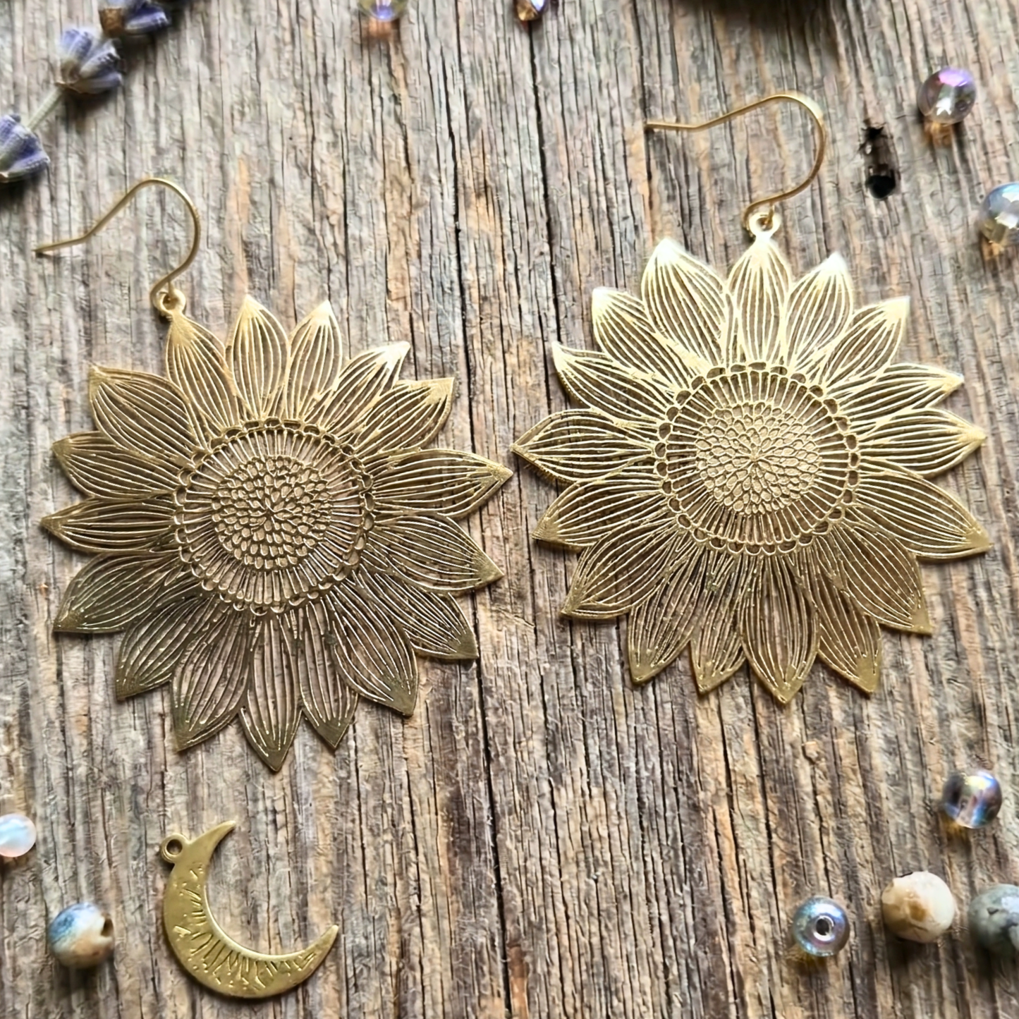 Bohemian Sunflower Statement Earrings