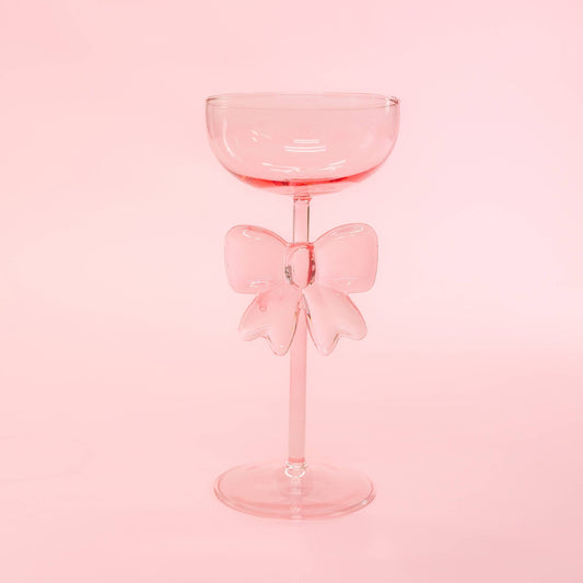 Pink Bow Coupe Glass