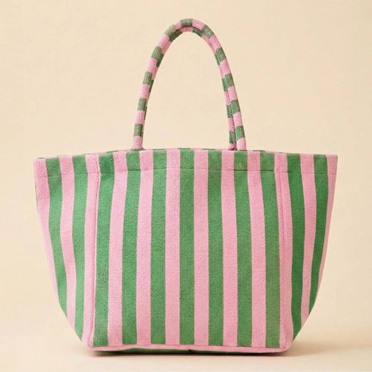 Oversized Striped Terry Beach Tote
