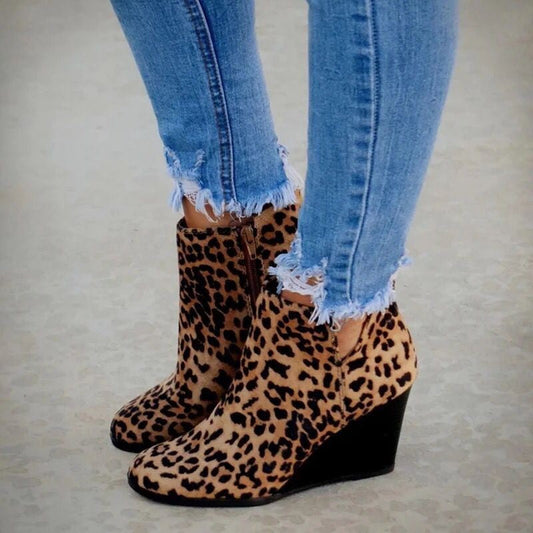 High Heel Ankle Boots with Side Zip