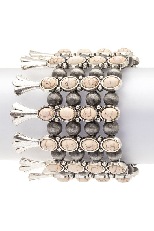 Colorful Western Statement Stretch Stone Bracelet