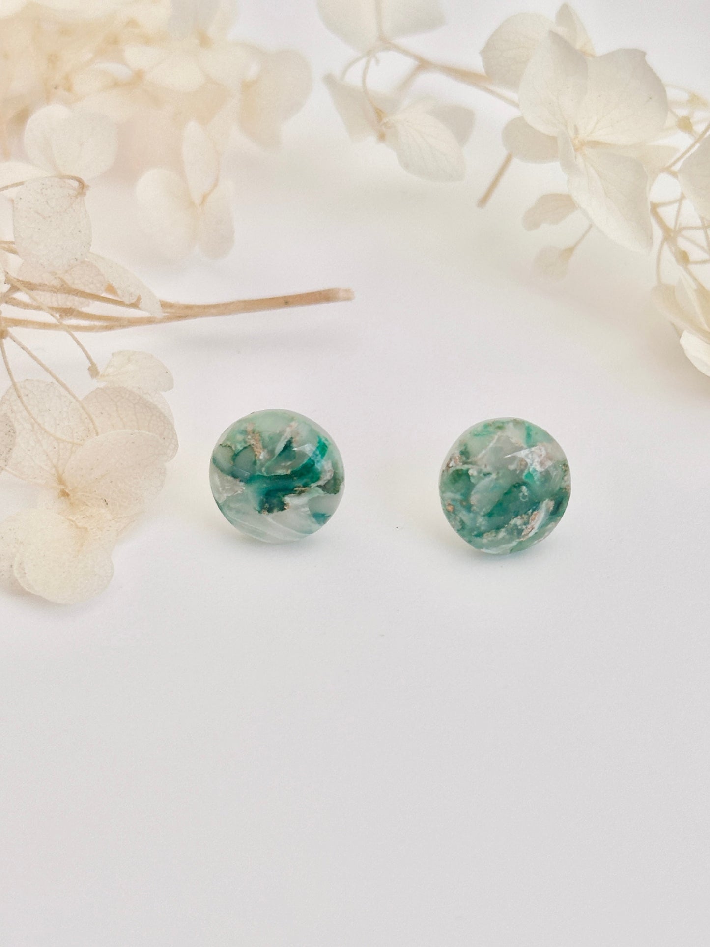 Jade Marble Round studs