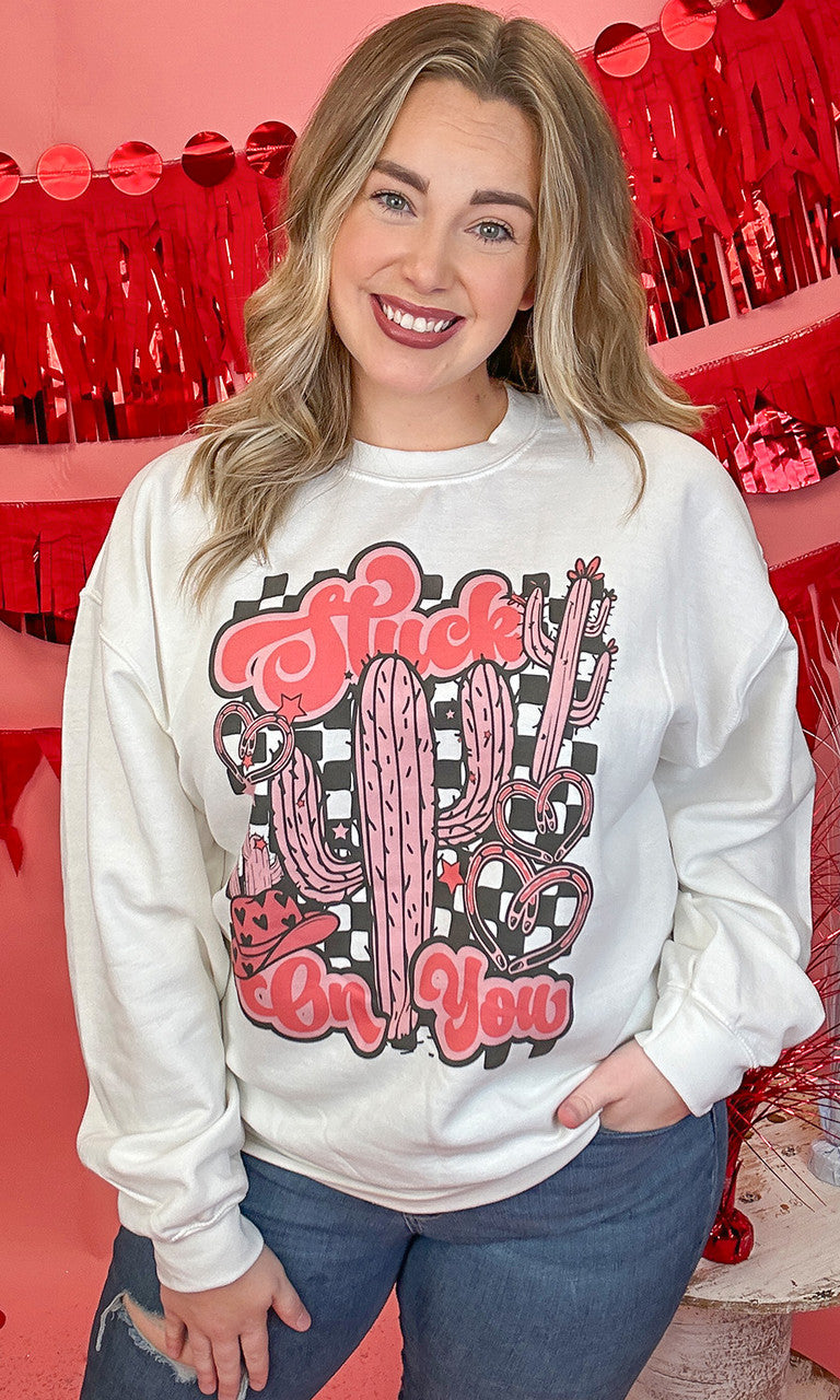 Retro Stuck on You Graphic Sweatshirt