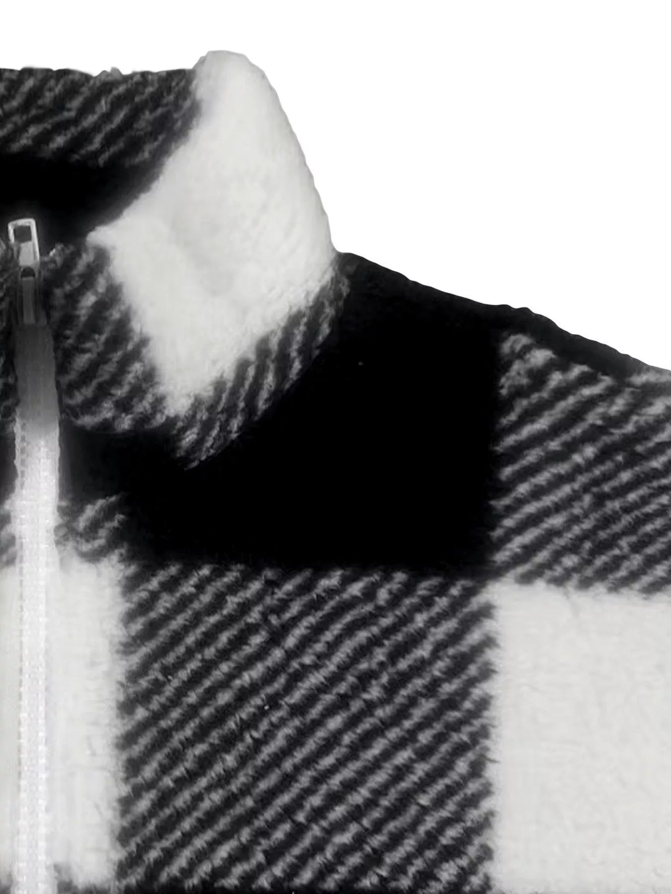 Full Size Plaid Sherpa Long Sleeve Sweatshirt Plus Size