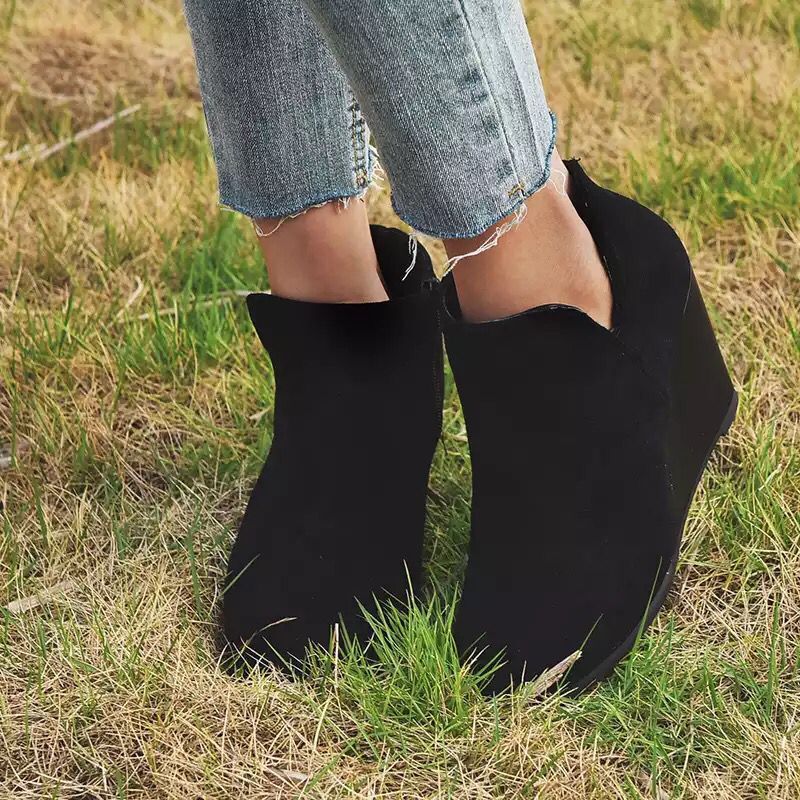 High Heel Ankle Boots with Side Zip
