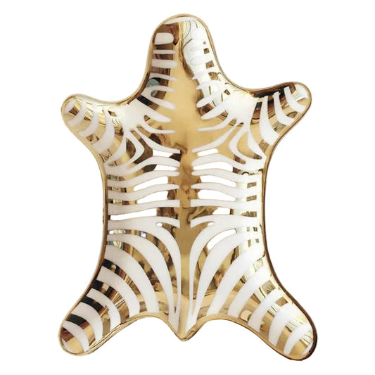 Gold Zebra Trinket Tray