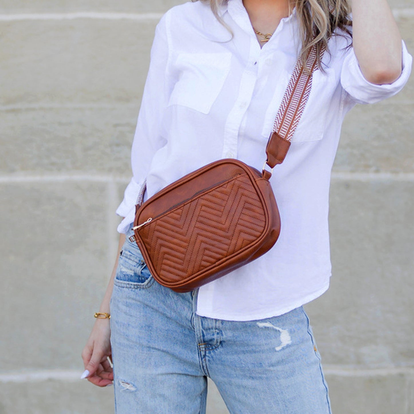 Everly Vegan Leather Camera Crossbody