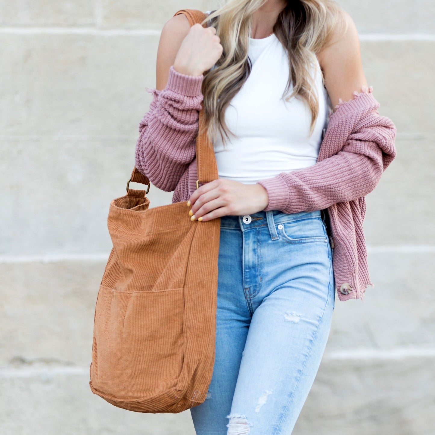 Corduroy Messenger Bag