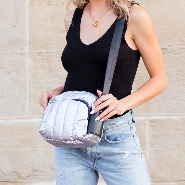 River Metallic Puffer Crossbody