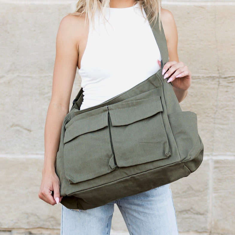 Nova Oversize Canvas Messenger Bag