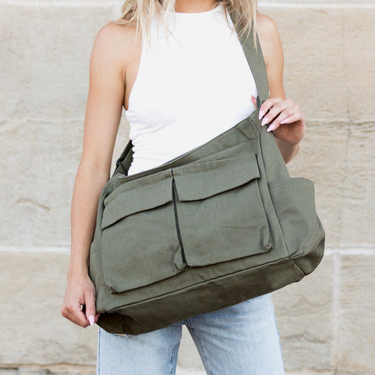 Nova Oversize Canvas Messenger Bag
