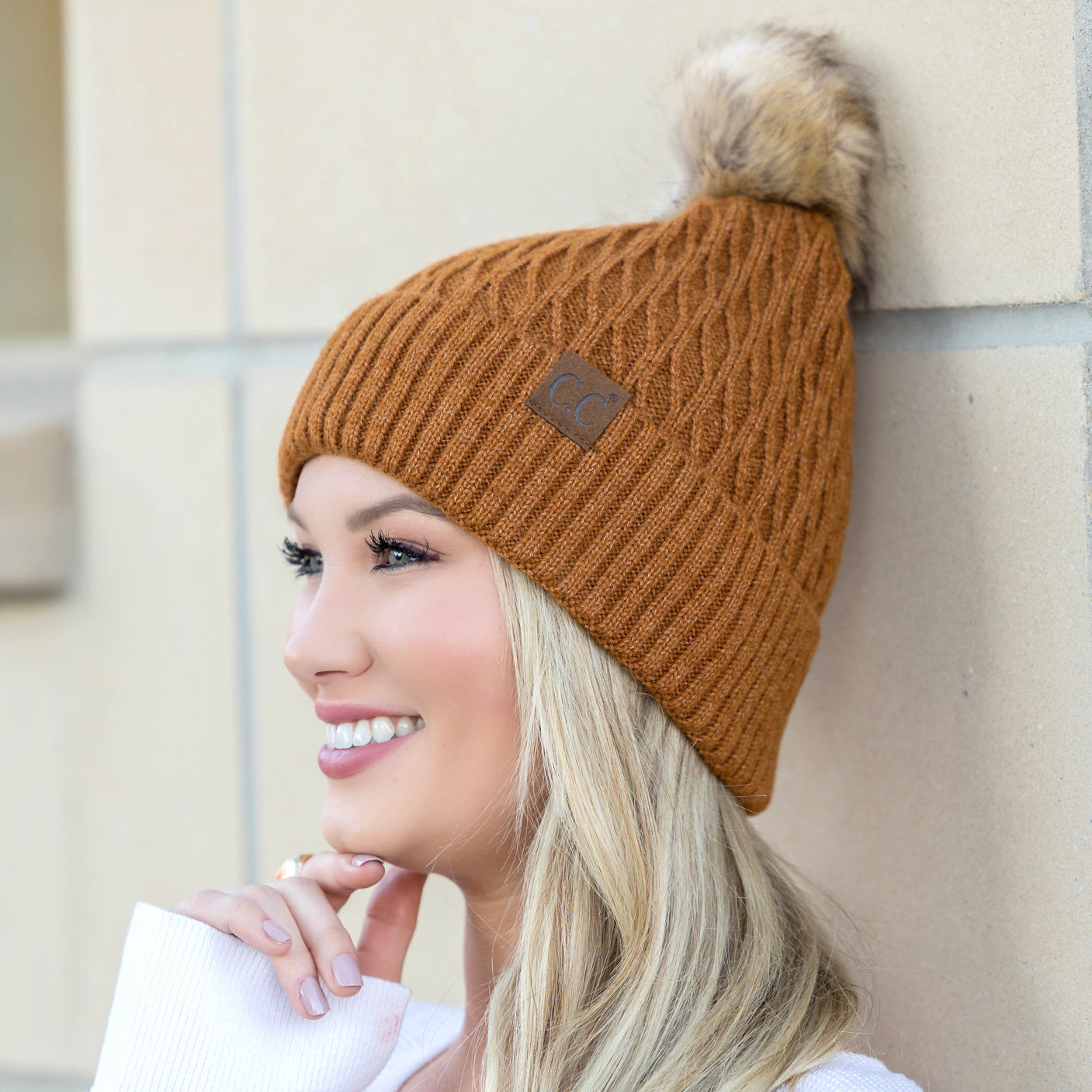 C.C® Honeycomb Pom Beanie