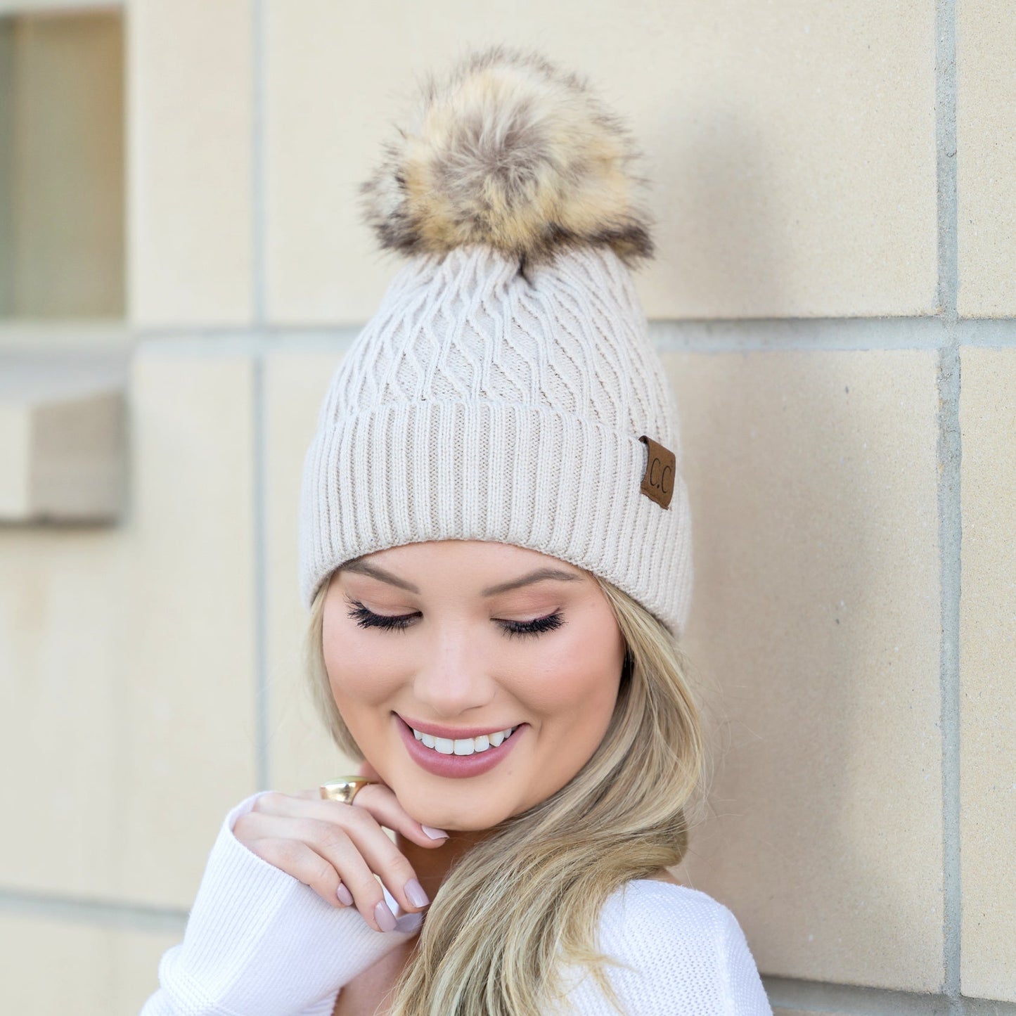 C.C® Honeycomb Pom Beanie