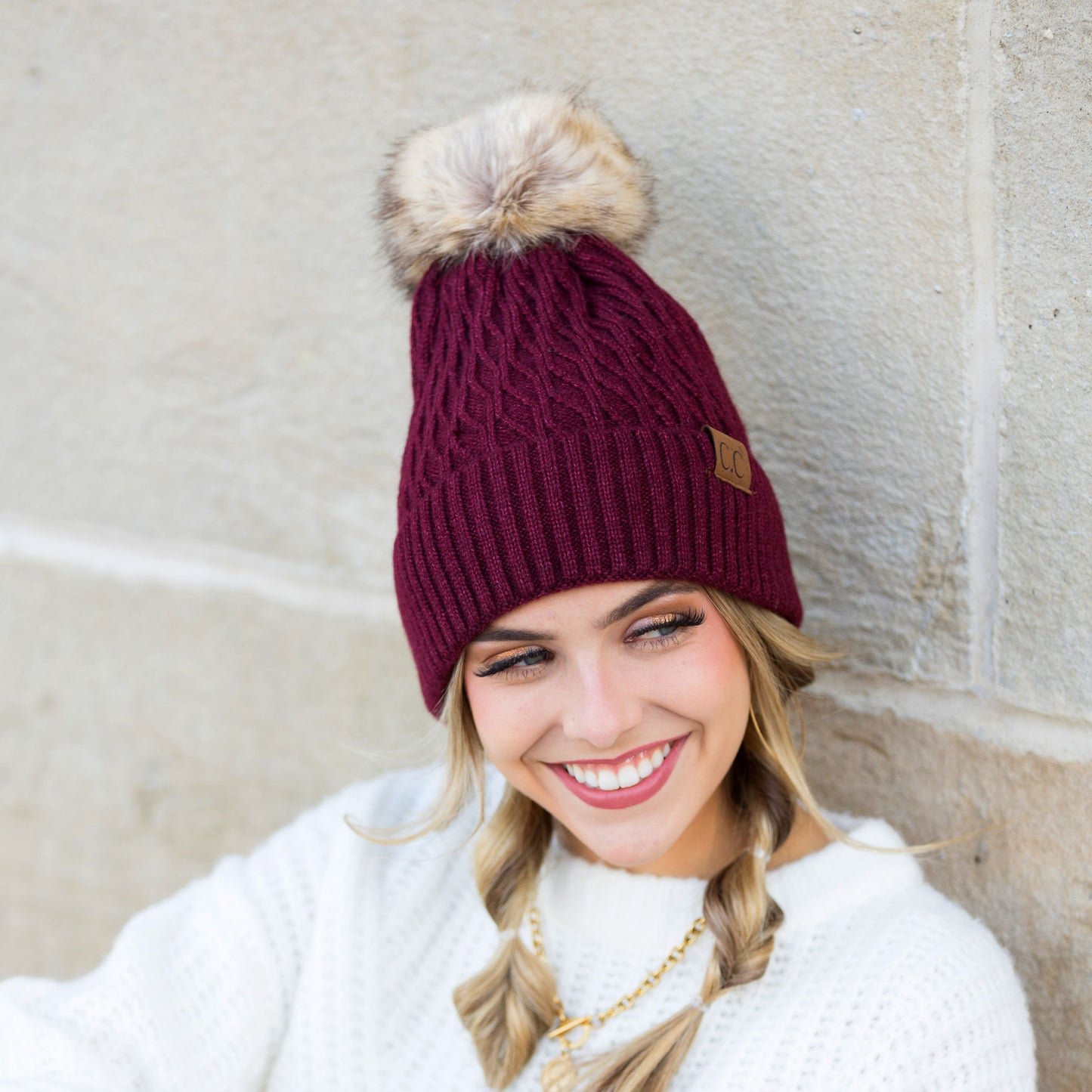 C.C® Honeycomb Pom Beanie