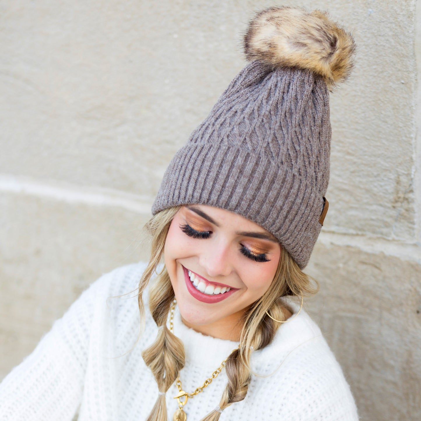 C.C® Honeycomb Pom Beanie