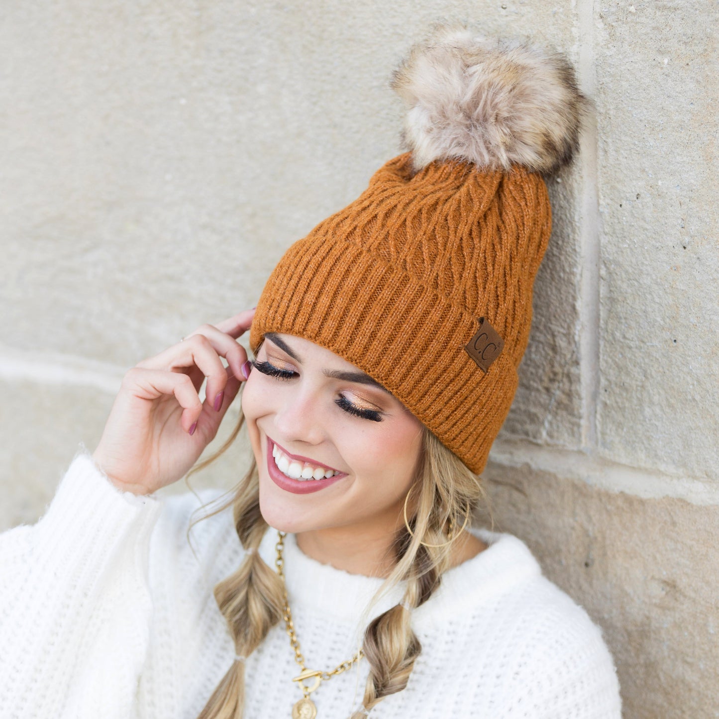C.C® Honeycomb Pom Beanie