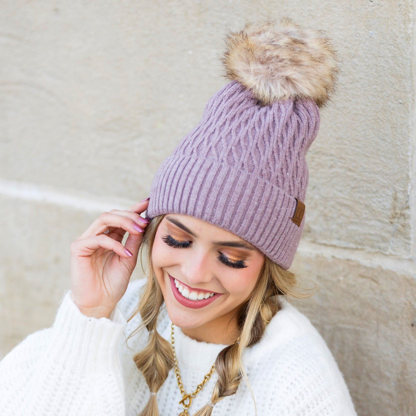 C.C® Honeycomb Pom Beanie