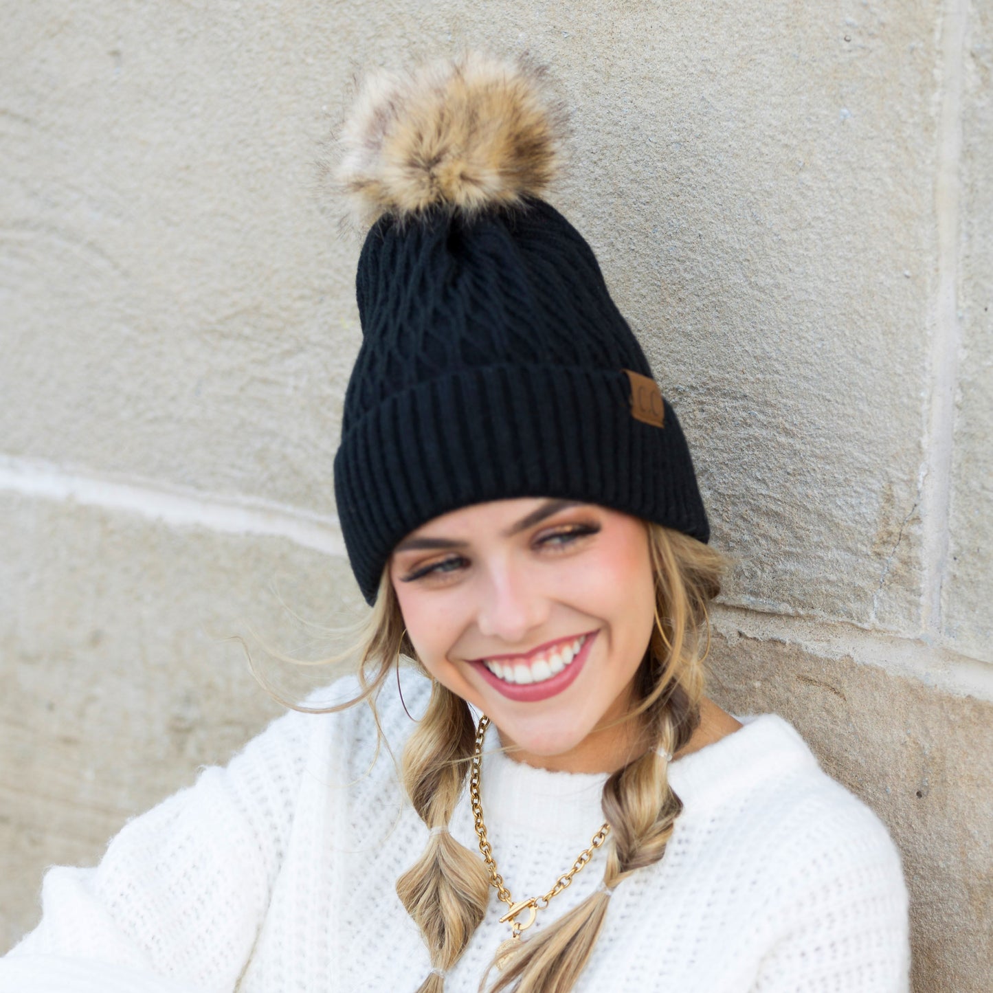 C.C® Honeycomb Pom Beanie