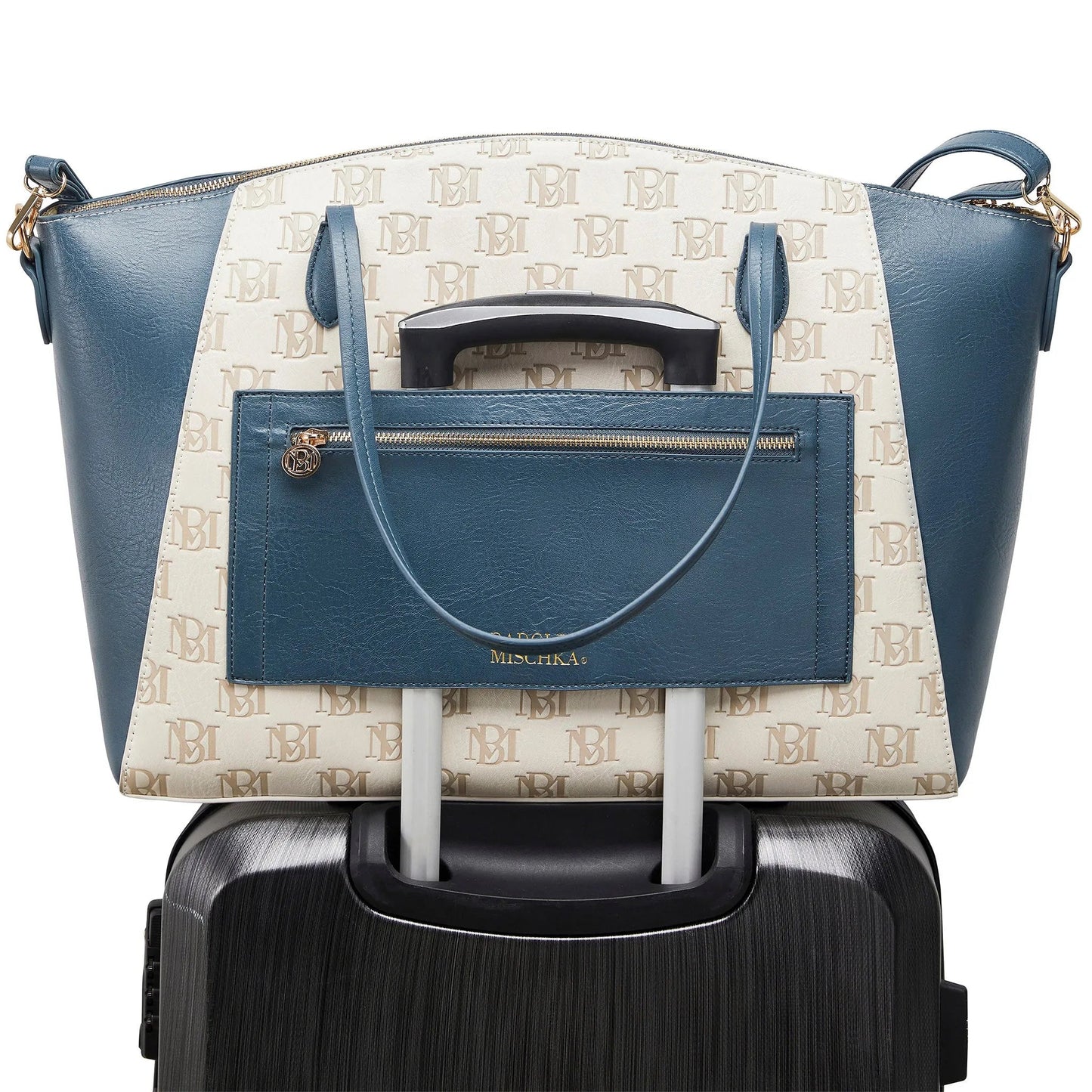 Caroline Vegan Leather Monogram Weekender Duffel Bag