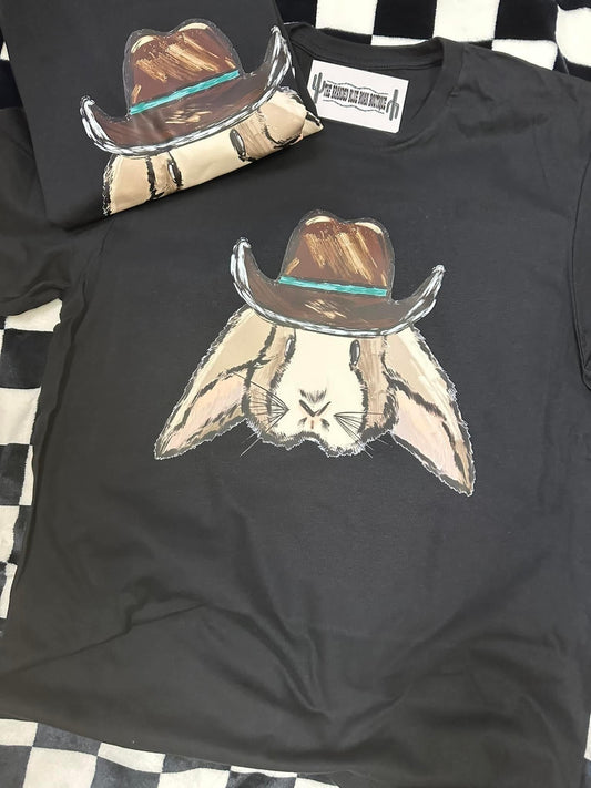 Western Bunny Cowboy Graphic Tee (dark)