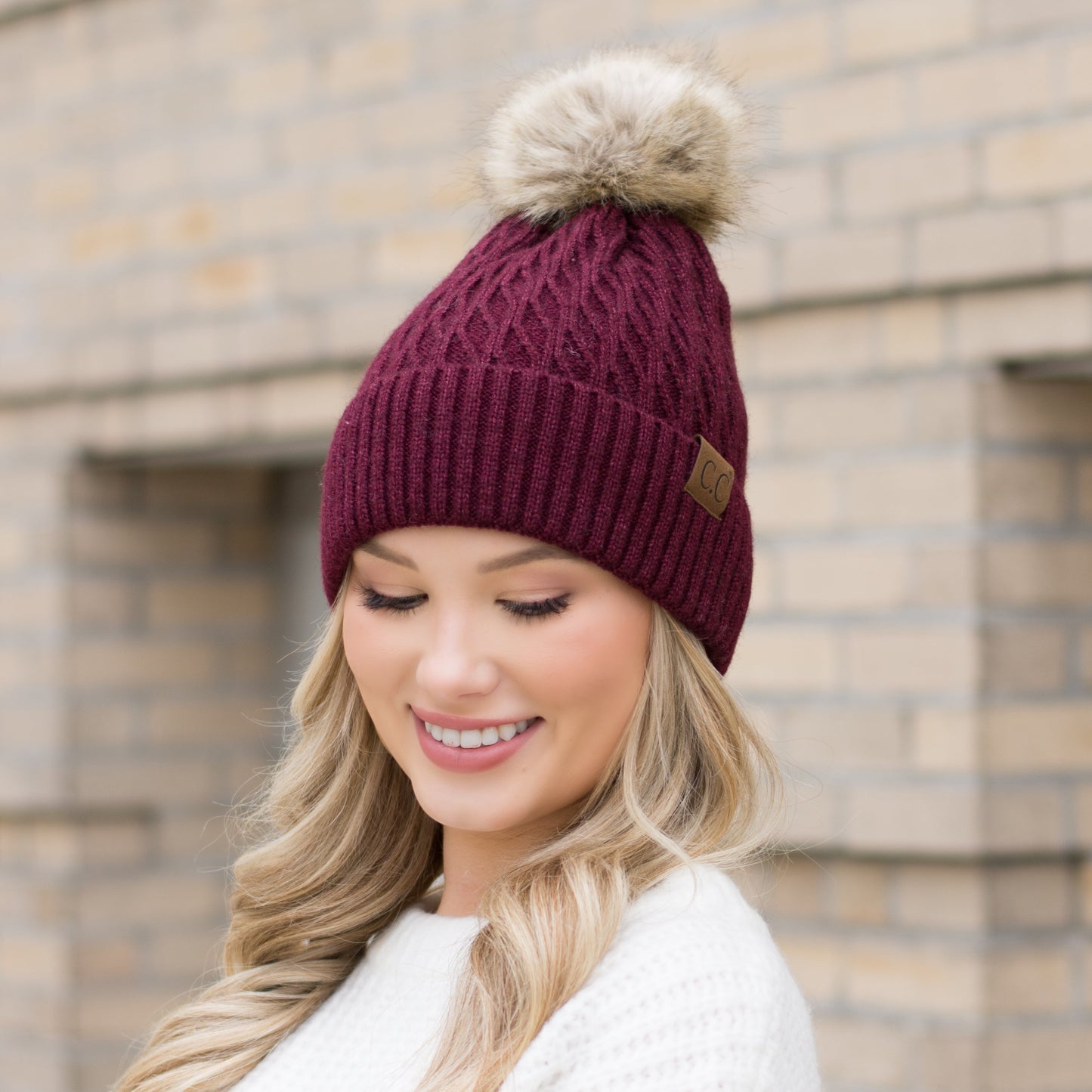 C.C® Honeycomb Pom Beanie