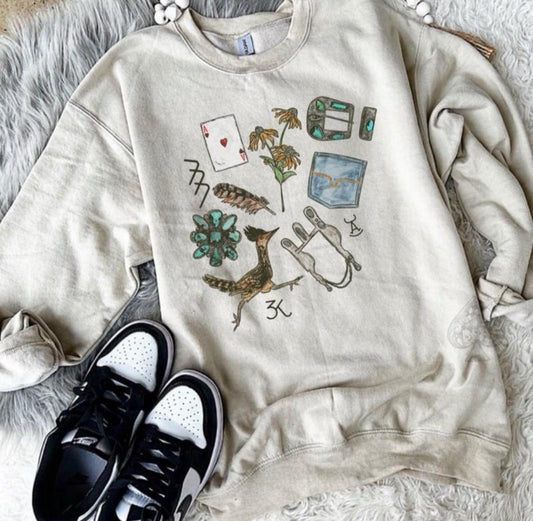 Roadrunner Graphic Tee & Crewneck (tan)