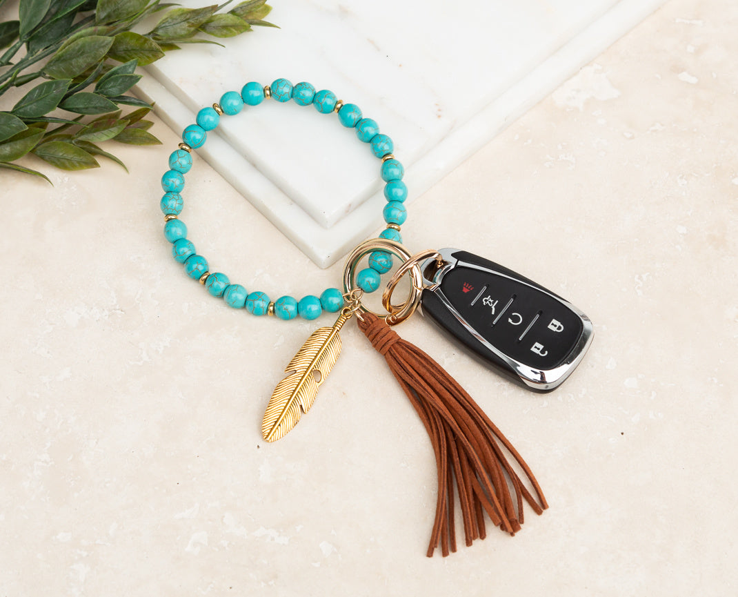 Boho Stone Key Ring Bracelet