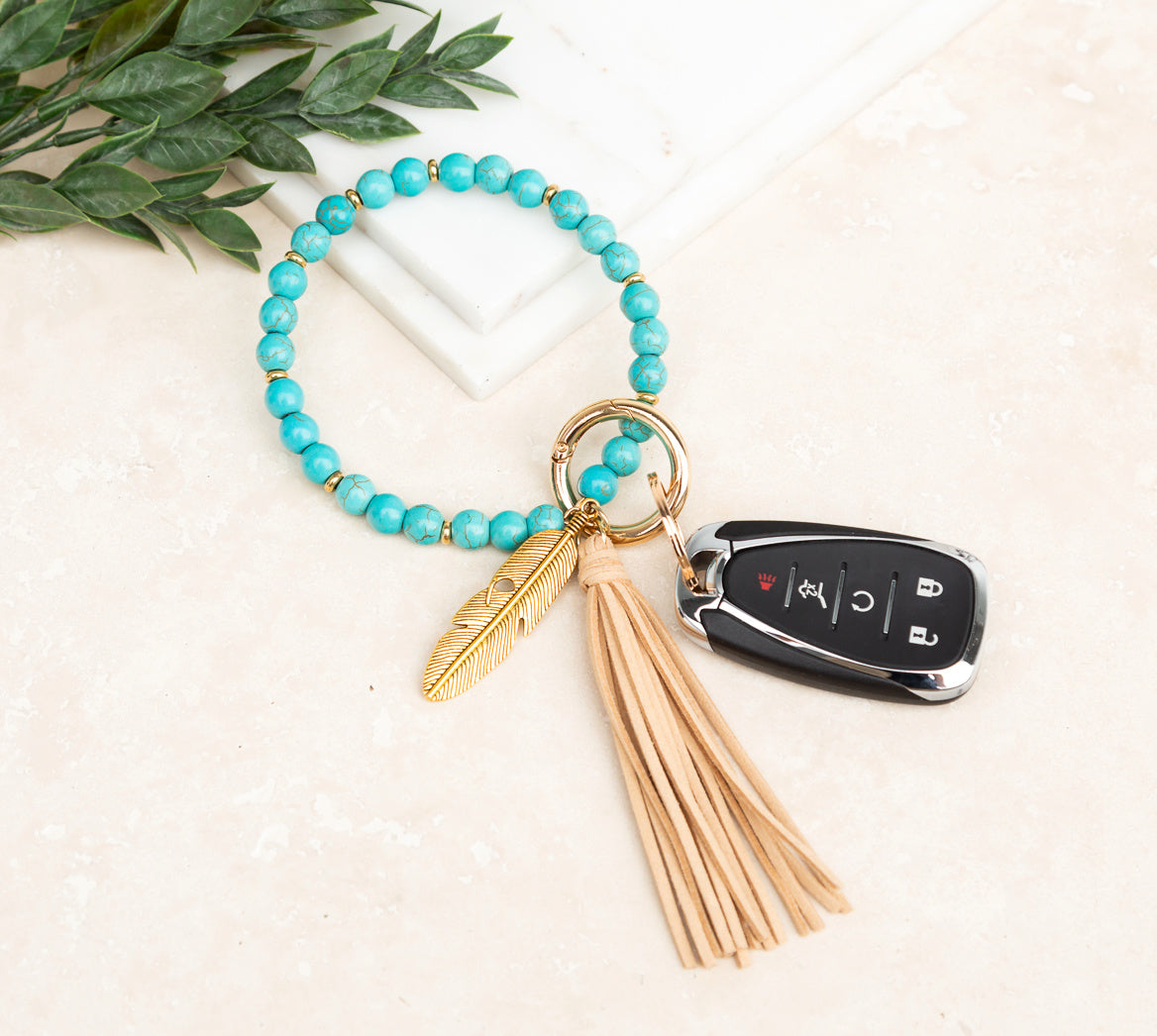 Boho Stone Key Ring Bracelet