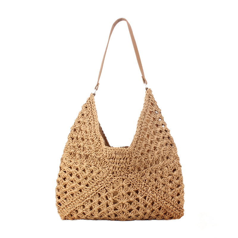Dahlia Woven Straw Shoulder Bag