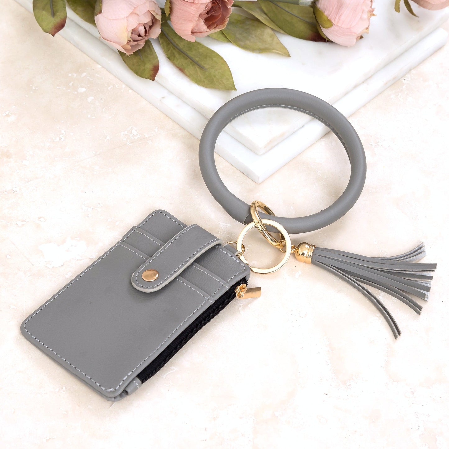 Key Ring ID Wallet Zip Bracelet