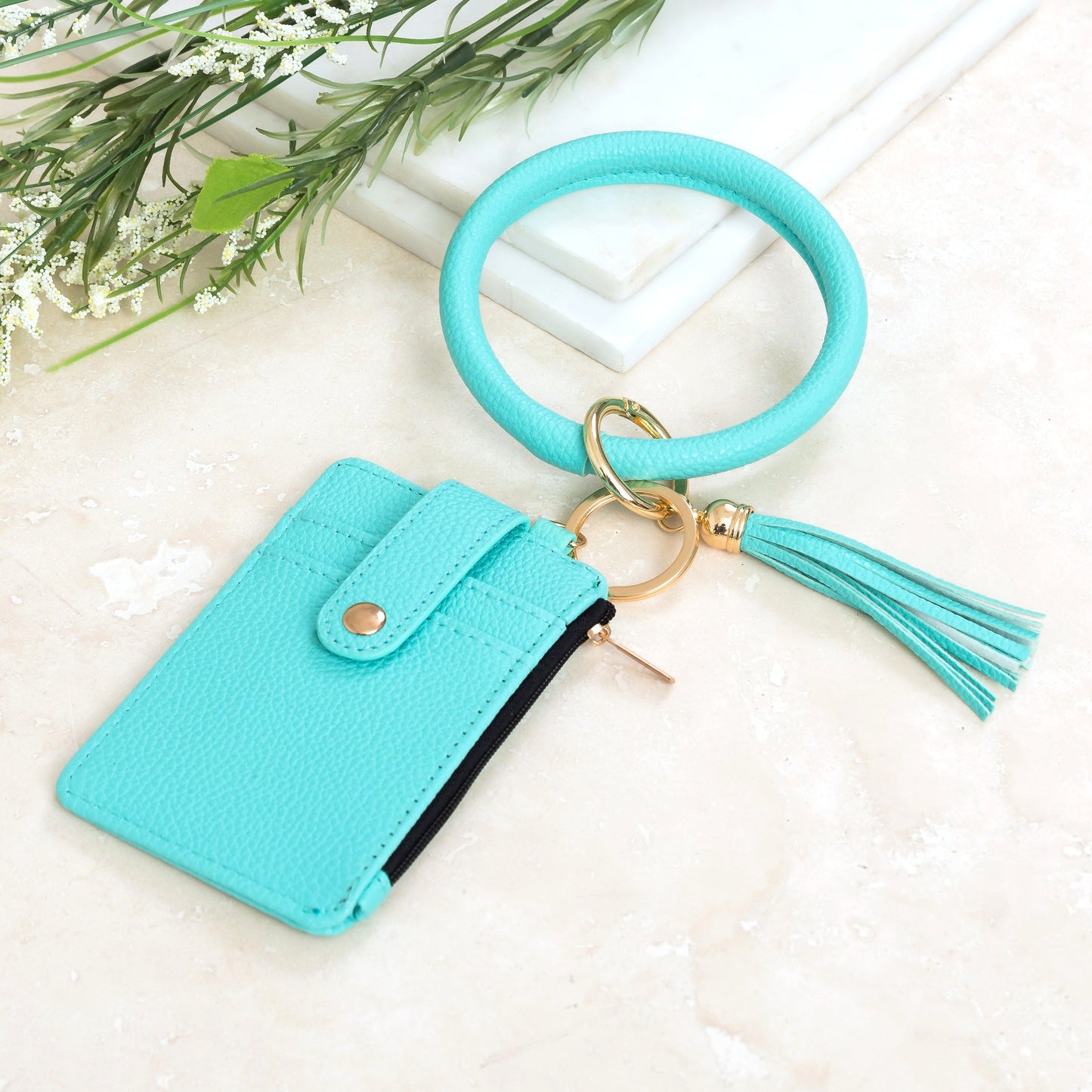 Key Ring ID Wallet Zip Bracelet