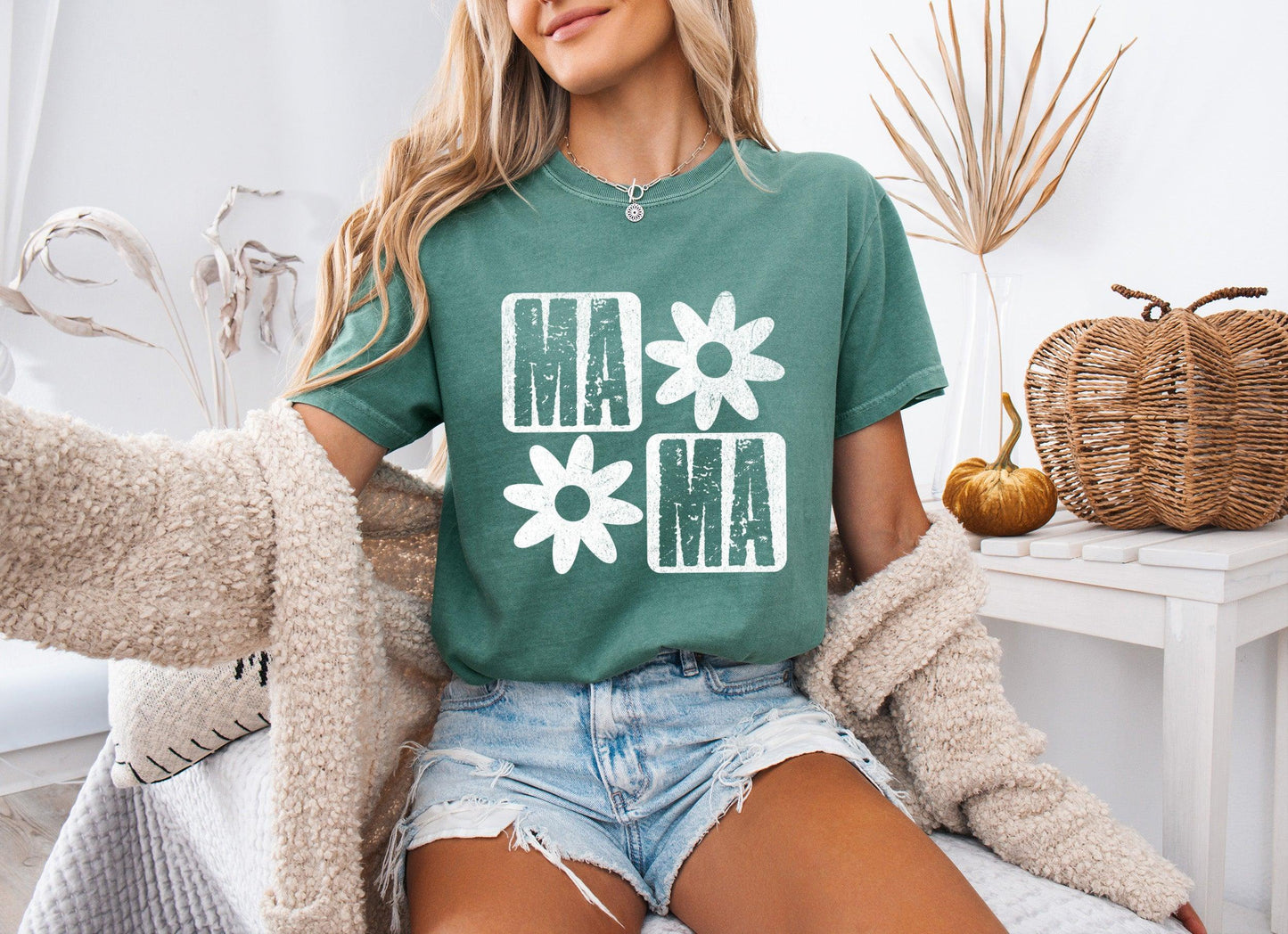 Mama Flower Comfort Colors T Shirt