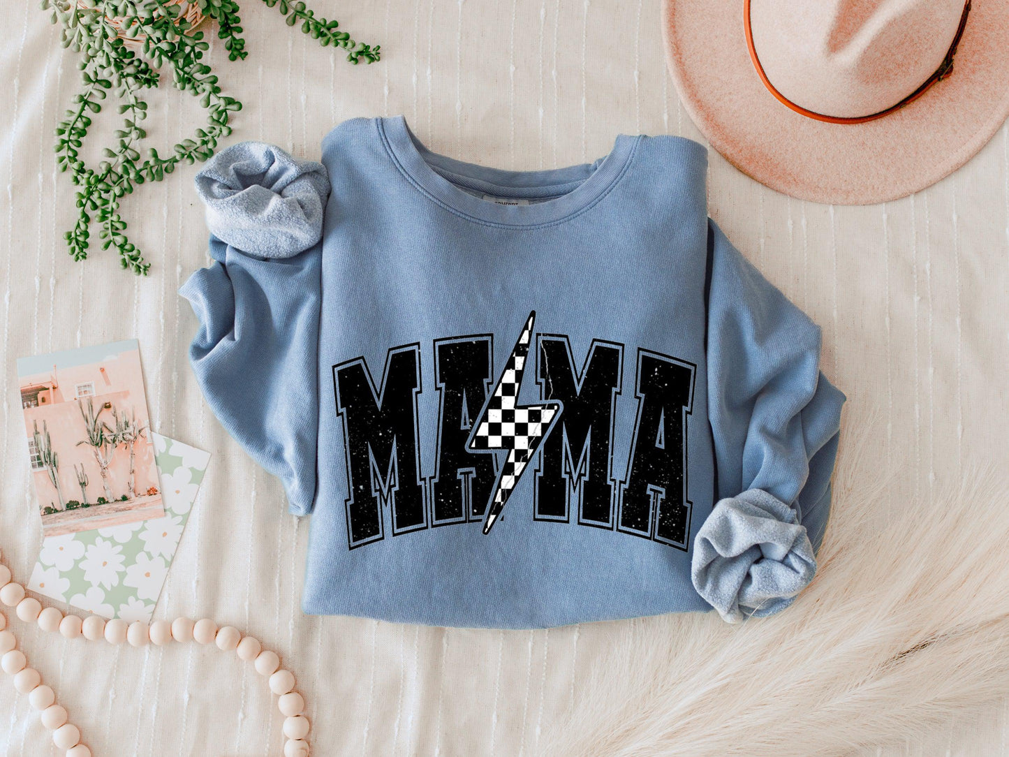 Mama Lightning Garment Dyed Comfort Colors Sweatshirt (Condensed)