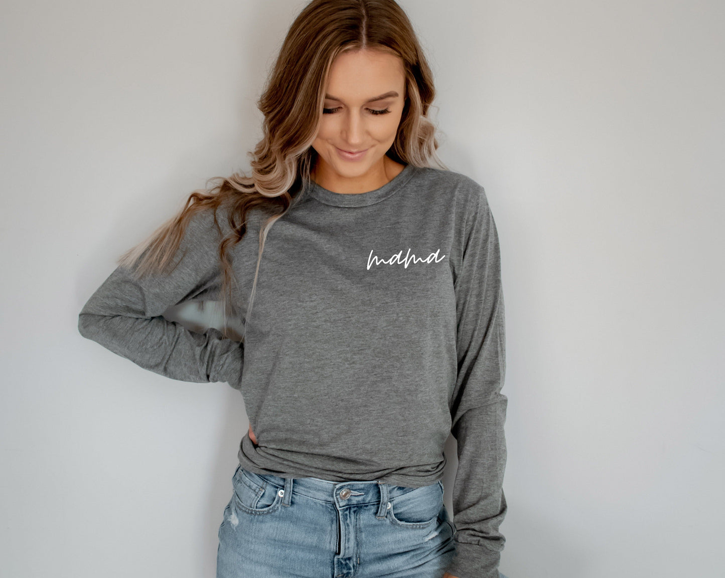 Mama Long Sleeve Tshirt (cursive left corner)