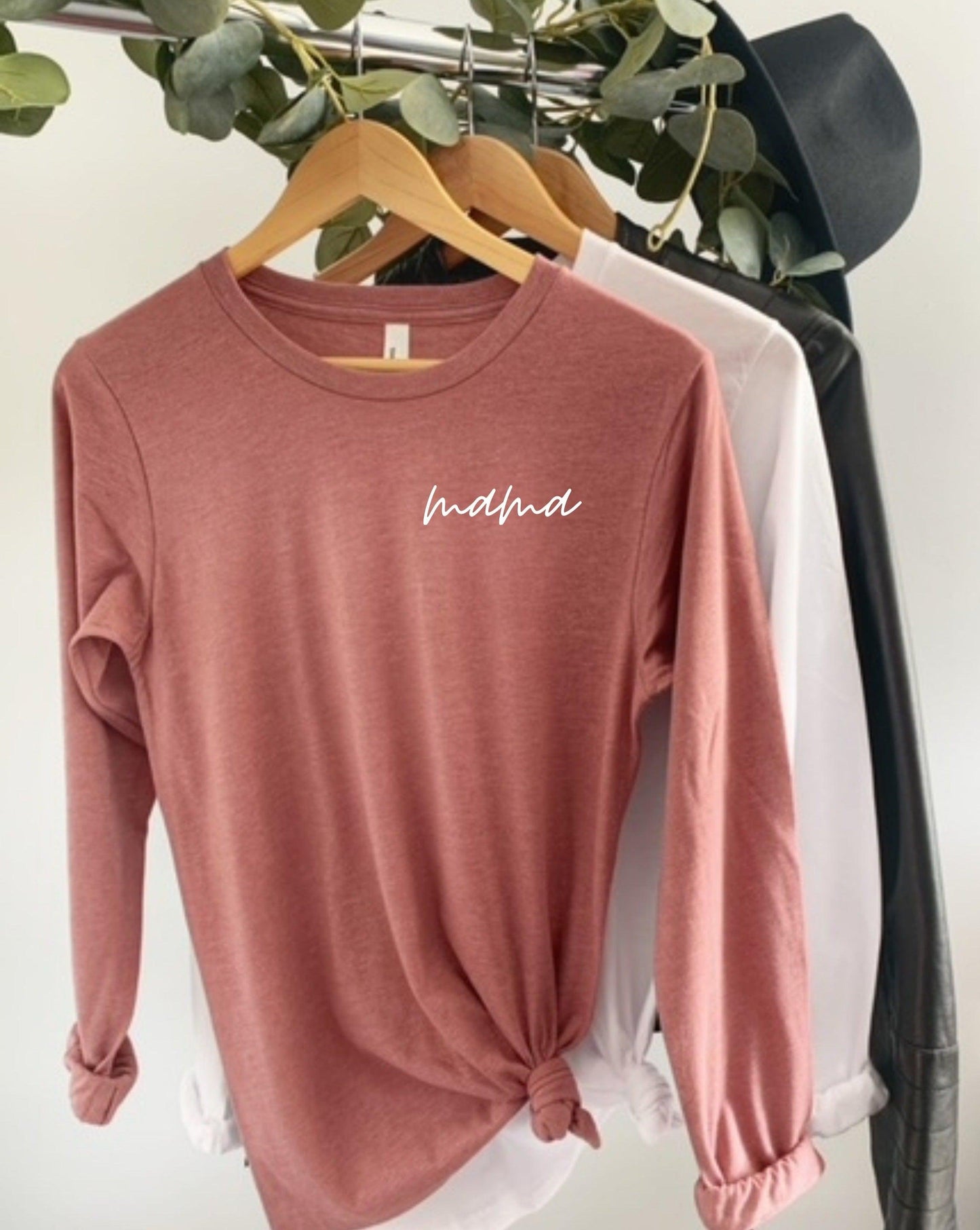 Mama Long Sleeve Tshirt (cursive left corner)