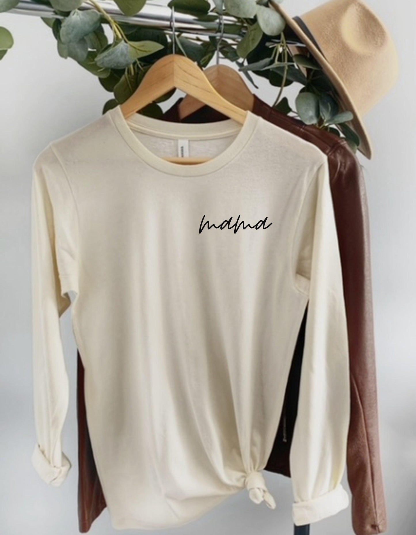 Mama Long Sleeve Tshirt (cursive left corner)