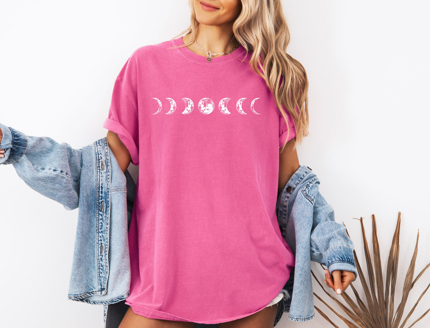 Moon Phase Nature Summer Vacation Camping Garment Dyed T Shirt