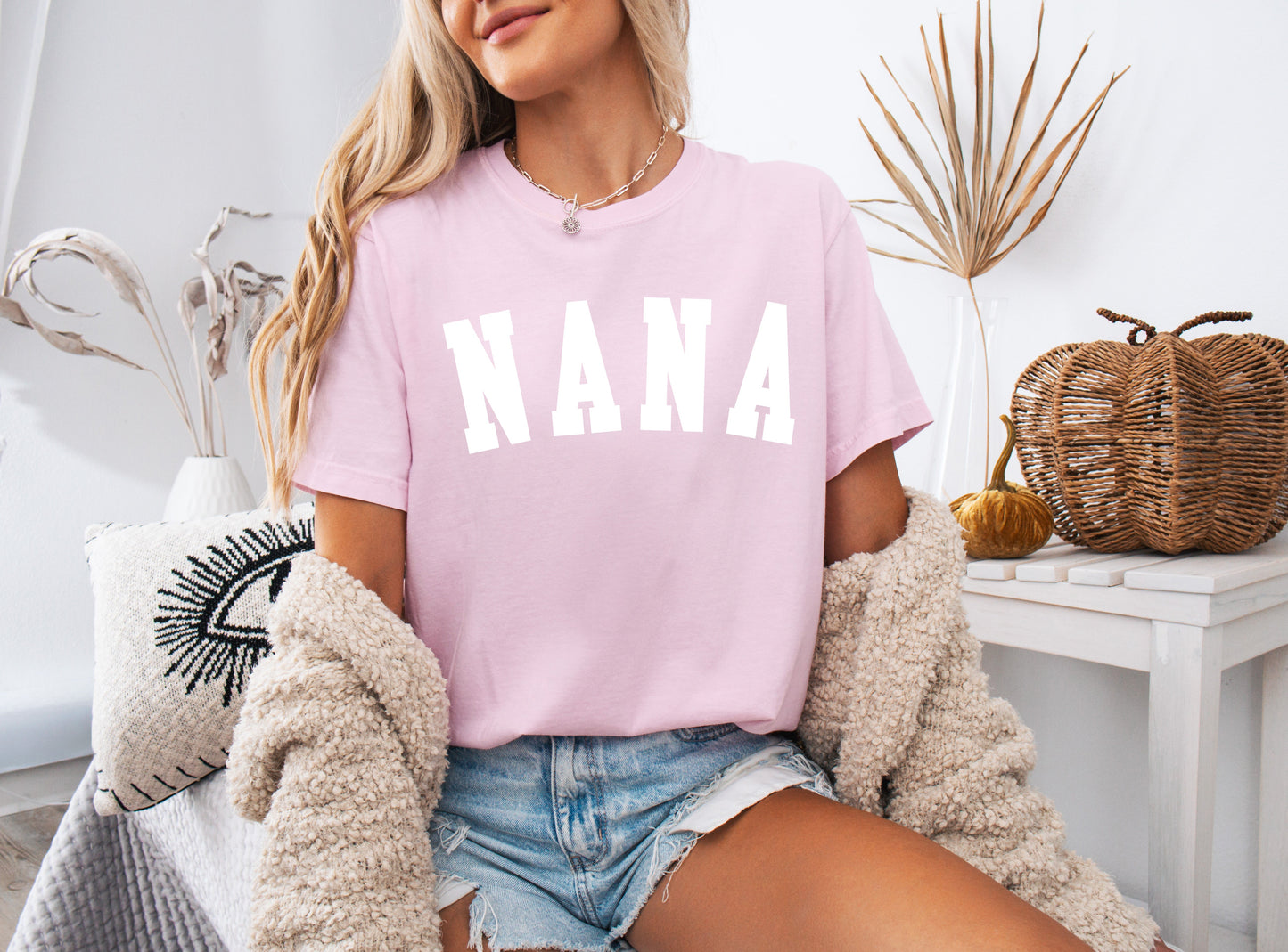 Nana Grandma Comfort Colors Garment Dyed T Shirt (Condensed font)