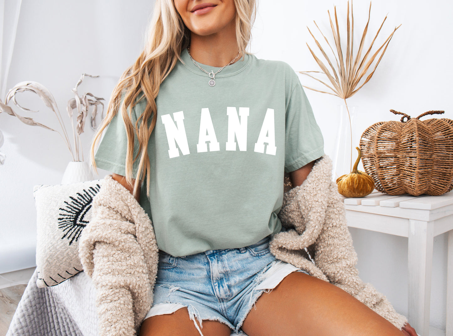 Nana Grandma Comfort Colors Garment Dyed T Shirt (Condensed font)