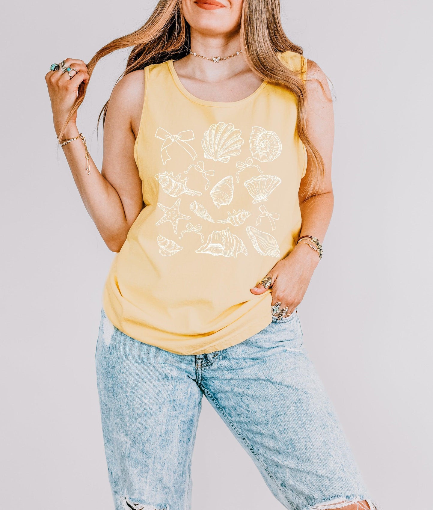 Seashell Lake Beach Mountain Hiking Camping Vacation Nature Comfort Colors Tank Top