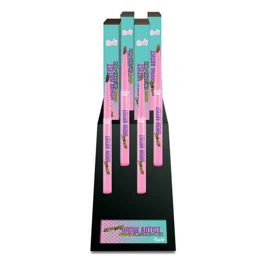 RUDE Ultimate Brow Artist Push-Up Slanted Pencil & Brush Display Set, 32 PCS