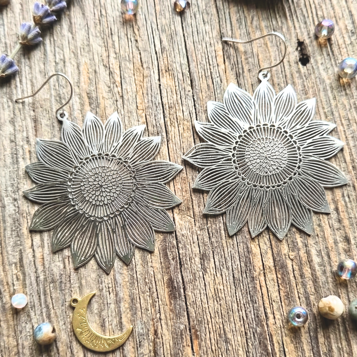 Bohemian Sunflower Statement Earrings
