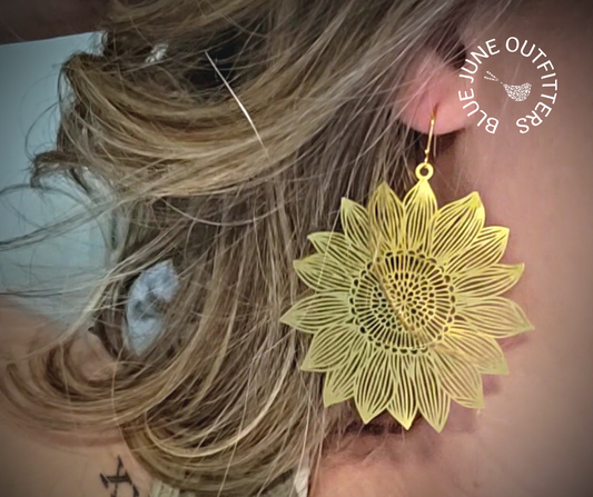 Bohemian Sunflower Statement Earrings