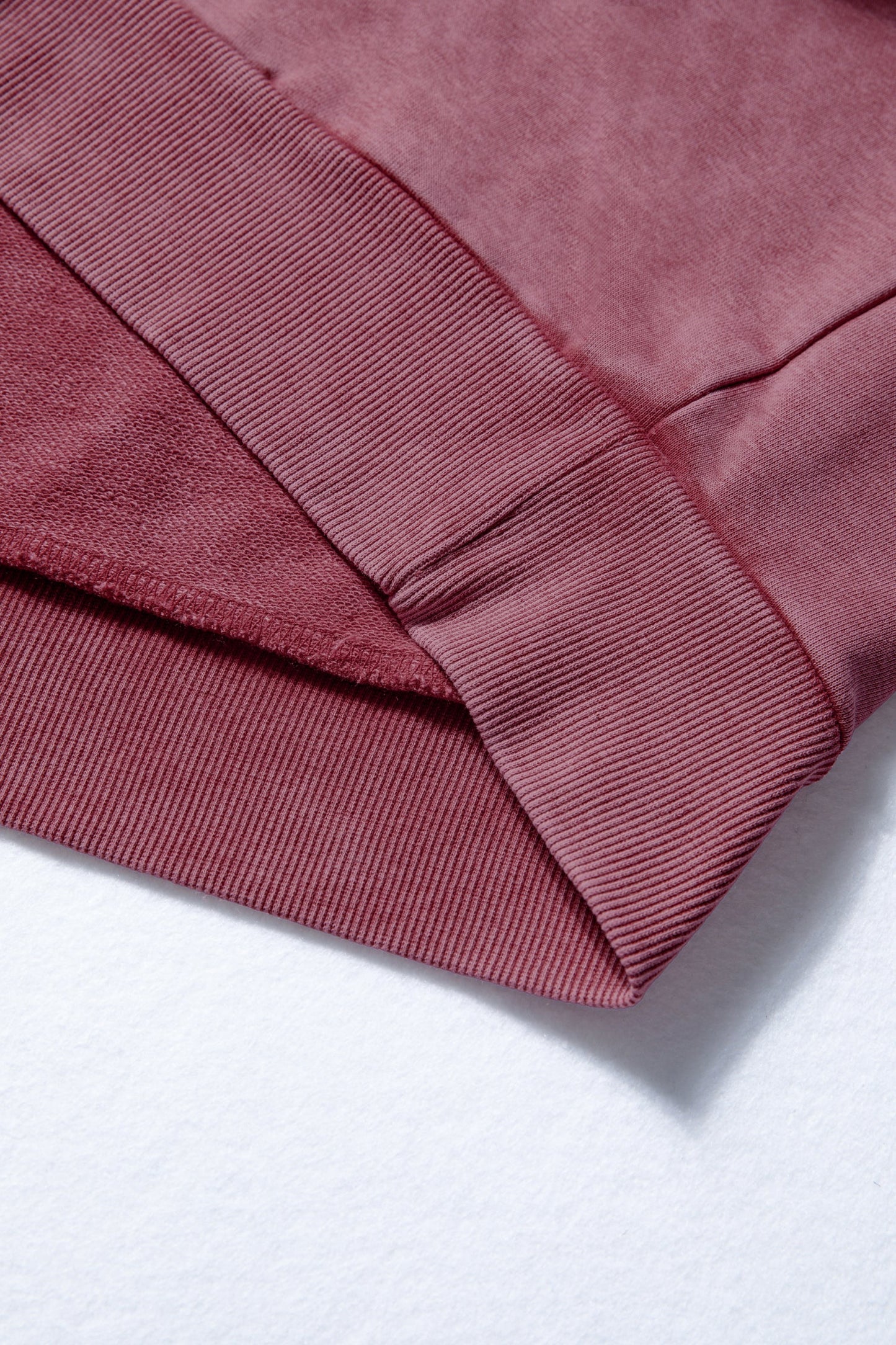 Red Dahlia Lace Patchwork Detail Notched Neck Mineral Wash Baggy Sweatshirt