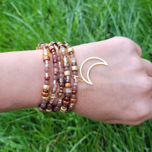 Bohemian Festival Wrap Bracelet With Moon Charm