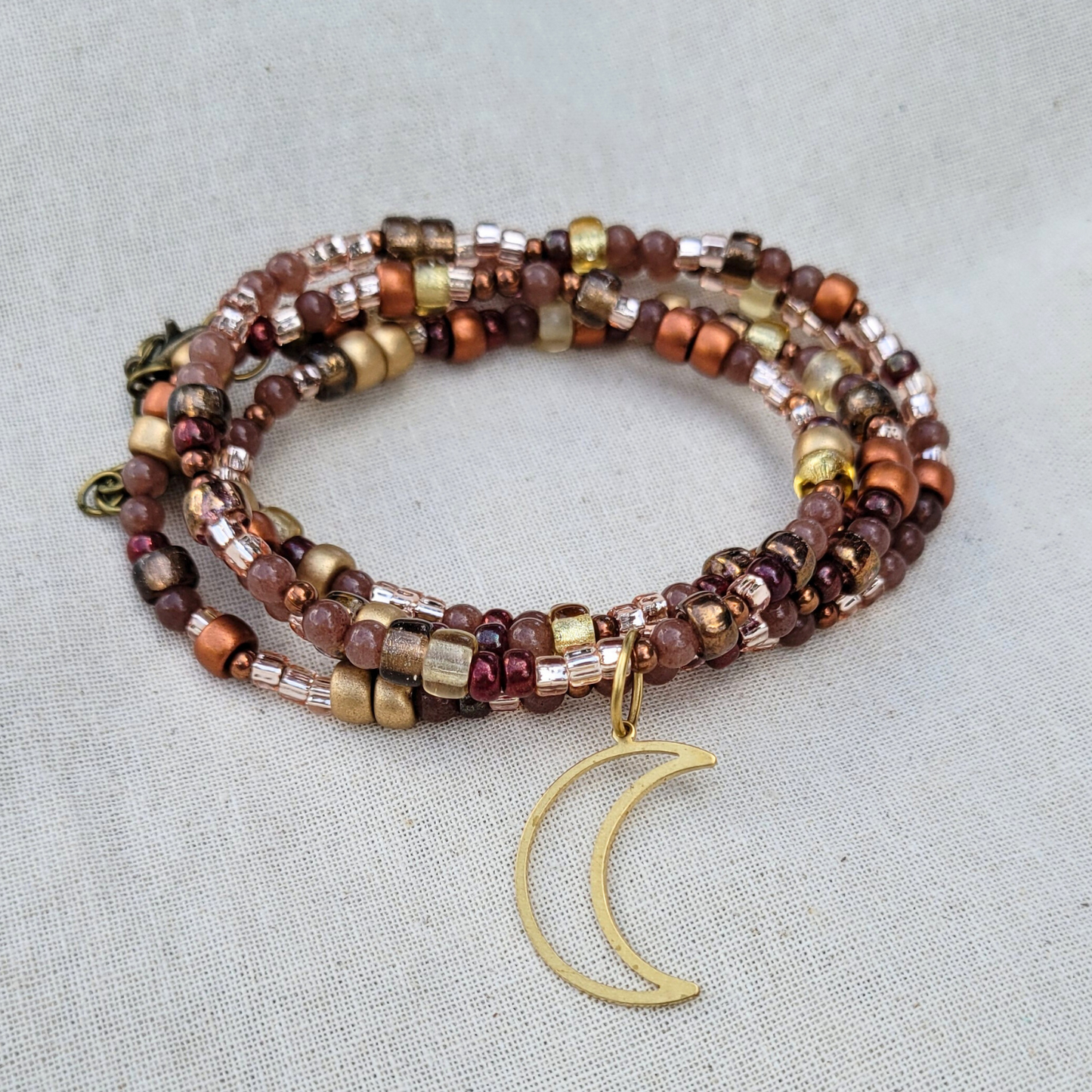 Bohemian Festival Wrap Bracelet With Moon Charm