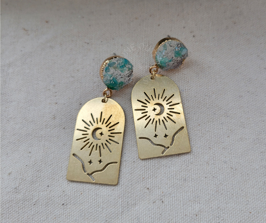 Boho Druzy Dangle Earrings | Bohemian Jewelry